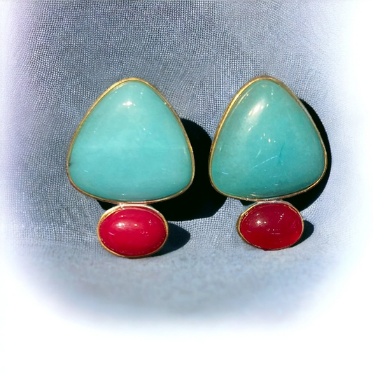 Firouze & Red Stone Earing